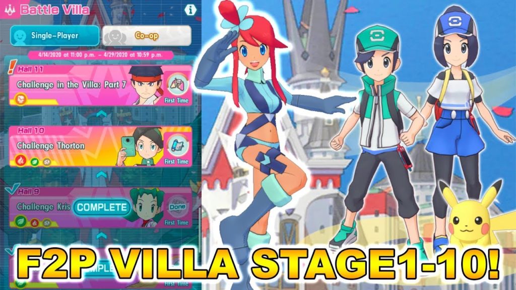 F2P BATTLE VILLA PLAYTHROUGH + GUIDE! DAY 1 STAGES 1-10! | Pokemon Masters